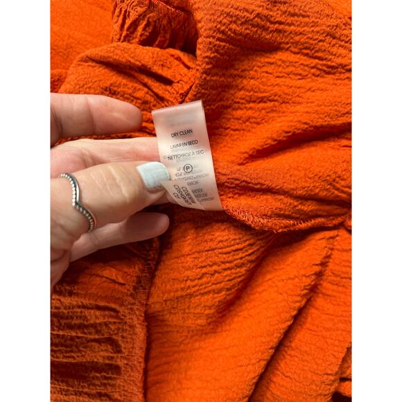 Calvin Klein Layered Ruffle Dress with Self Belted Sash Waist - Picture 4 of 7